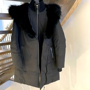 Mackage Kay Down Coat with Black Fur Trim